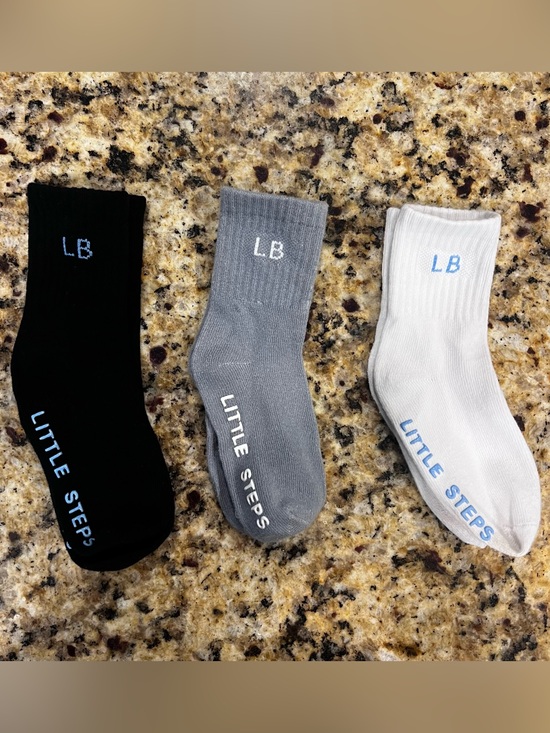 Little Bipsy Other - Little Bipsy Kids Crew Socks - Black, Gray & White-Set of 3 Pairs